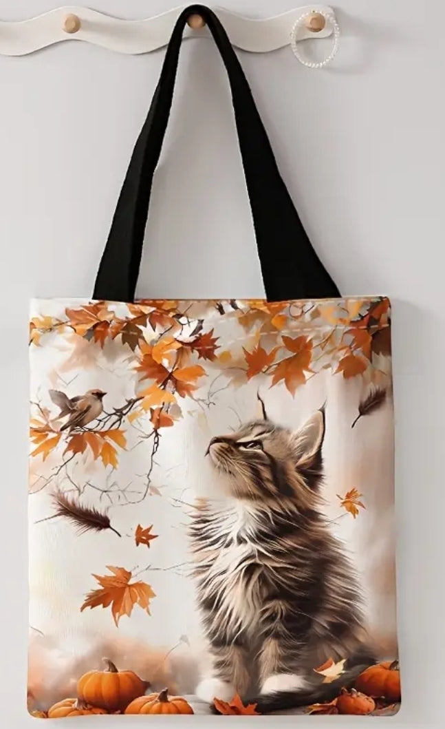 Cabas Chaton & Feuilles d'érable