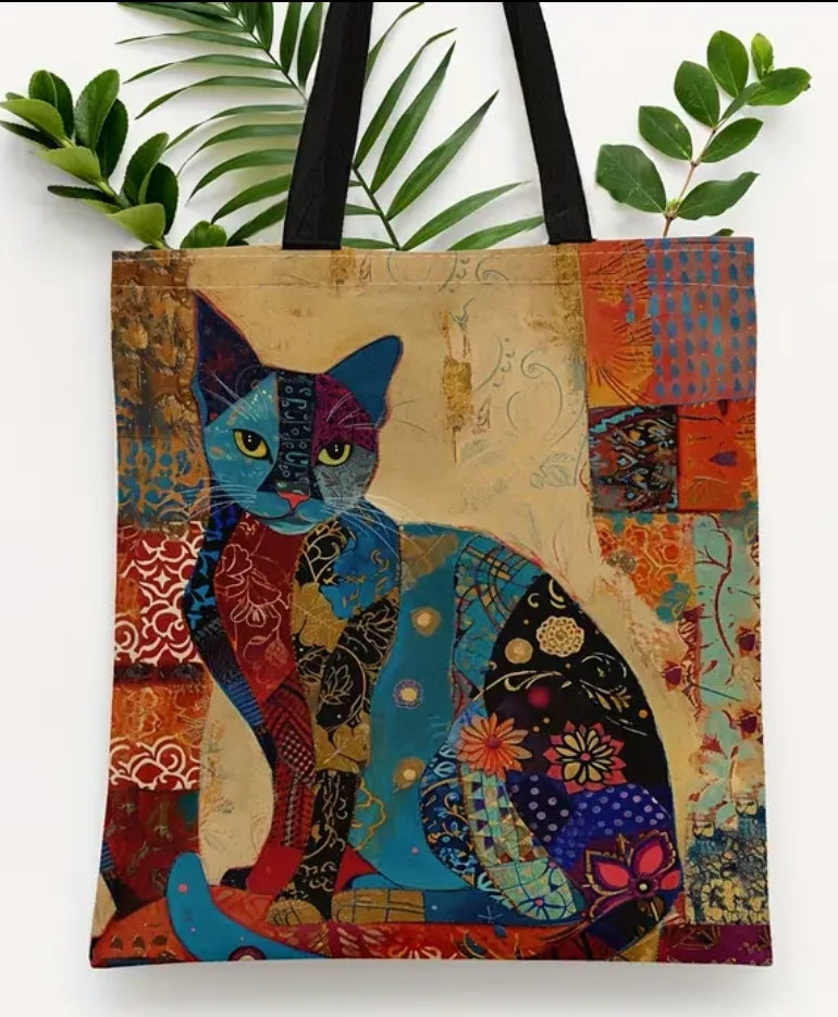 Cabas Chat Patchwork