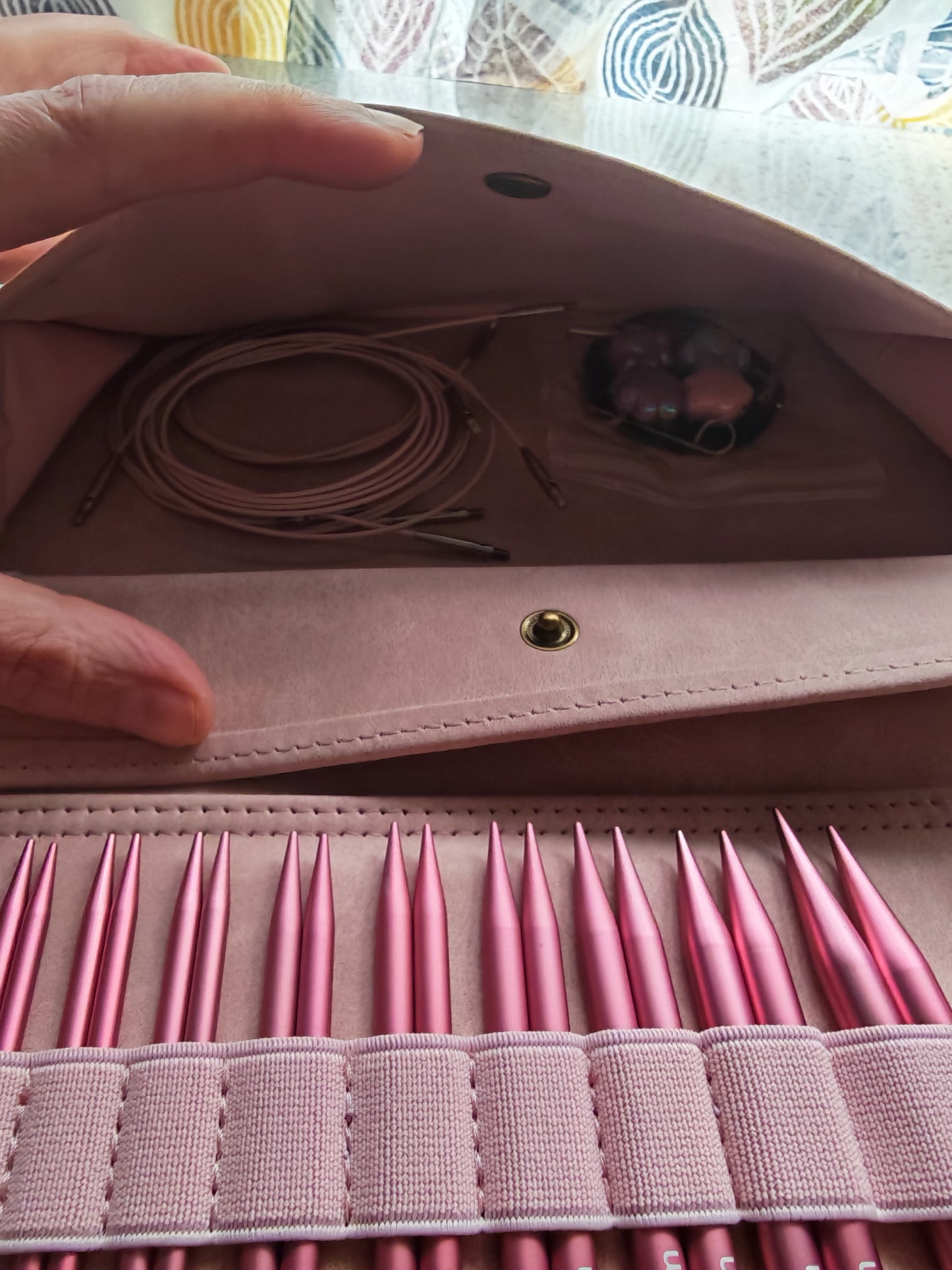 Set complet d'aiguilles circulaires interchangeables - Édition Rose Scintillante