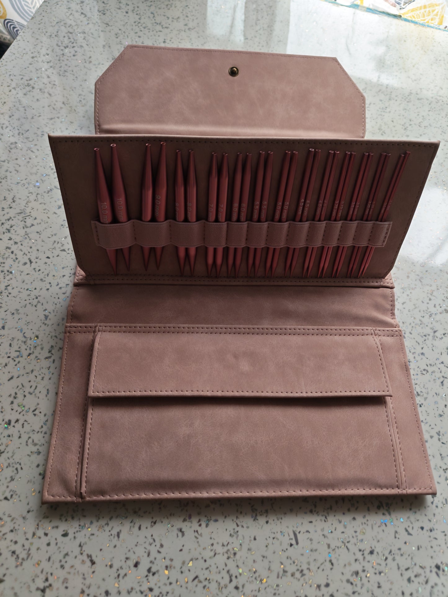 Set complet d'aiguilles circulaires interchangeables - Édition Rose Scintillante