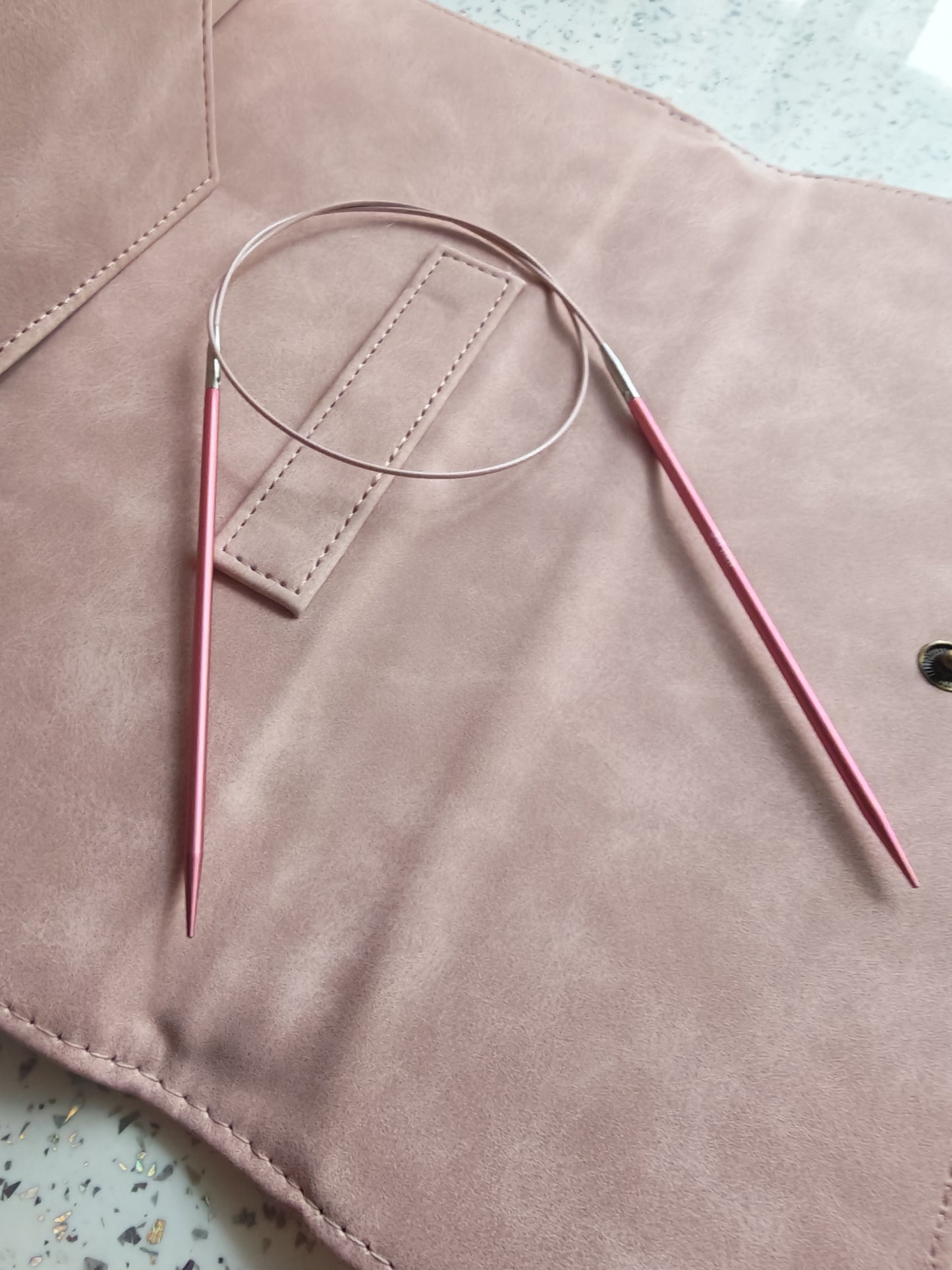 Set complet d'aiguilles circulaires interchangeables - Édition Rose Scintillante